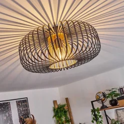 Plafonnier Oravi Noir Dore, 1 Lumiere