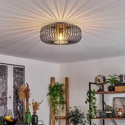 Plafonnier Oravi Noir Dore, 1 Lumiere