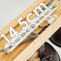 Plafonnier Orny Anthracite, Bois Clair, 3 Lumieres