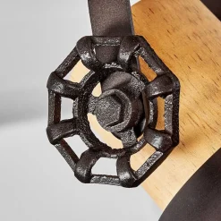 Plafonnier Orny Anthracite, Bois Clair, 3 Lumieres