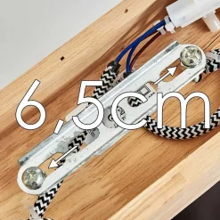 Plafonnier Orny Anthracite, Bois Clair, 2 Lumieres