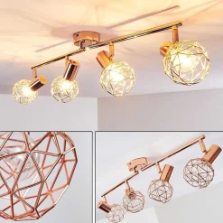 Plafonnier Palmira Cuivre, 4 Lumieres