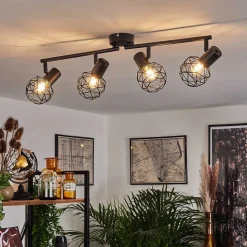 Plafonnier Palmira Noir, 4 Lumieres