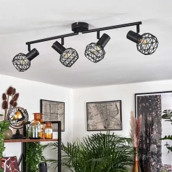 Plafonnier Palmira Noir, 4 Lumieres