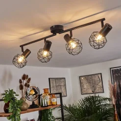 Plafonnier Palmira Noir, 4 Lumieres