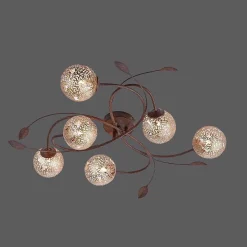 Plafonnier Paul Neuhaus Greta Rouille, 6 Lumieres