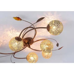 Plafonnier Paul Neuhaus Greta Rouille, 6 Lumieres