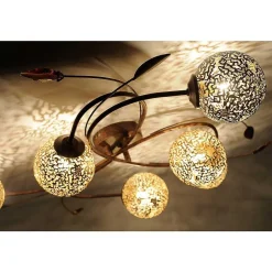 Plafonnier Paul Neuhaus Greta Rouille, 6 Lumieres