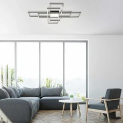 Plafonnier Paul Neuhaus Q-Asmin Led Noir, 2 Lumieres, Telecommandes