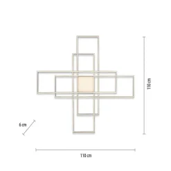 Plafonnier Paul Neuhaus Q-Asmin Led Noir, 2 Lumieres, Telecommandes