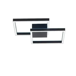 Plafonnier Paul Neuhaus Q-Marko Led Noir, 1 Lumiere, Telecommandes, Changeur De Couleurs