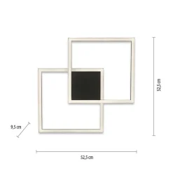 Plafonnier Paul Neuhaus Q-Marko Led Noir, 1 Lumiere, Telecommandes, Changeur De Couleurs