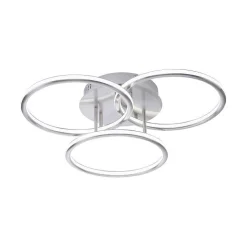 Plafonnier Paul Neuhaus Q-Nevio Led Nickel Mat, 3 Lumieres, Telecommandes