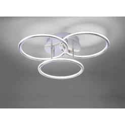 Plafonnier Paul Neuhaus Q-Nevio Led Nickel Mat, 3 Lumieres, Telecommandes