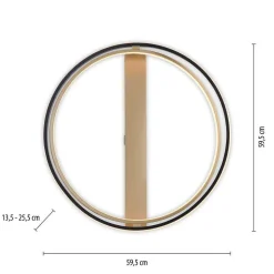 Plafonnier Paul Neuhaus Q-Beluga Led Or, 1 Lumiere, Telecommandes