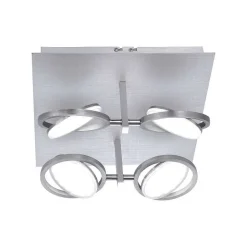 Plafonnier Paul Neuhaus Q-Orbit Led Aluminium, 4 Lumieres, Telecommandes
