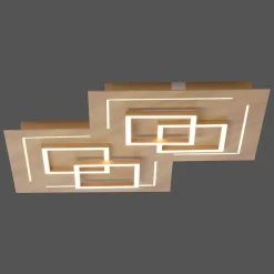 Plafonnier Paul Neuhaus Q-Linea Led Bois Clair, 8 Lumieres, Telecommandes