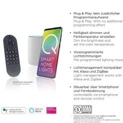 Plafonnier Paul Neuhaus Q-Flag Led Blanc, 1 Lumiere, Telecommandes, Changeur De Couleurs