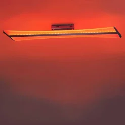 Plafonnier Paul Neuhaus Q-Riller Led Chrome, 2 Lumieres, Telecommandes, Changeur De Couleurs