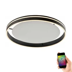 Plafonnier Paul Neuhaus Q-Vito Led Anthracite, 1 Lumiere, Telecommandes