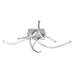 Plafonnier Paul Neuhaus Q-Malina Led Nickel Mat, 4 Lumieres, Telecommandes