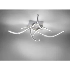 Plafonnier Paul Neuhaus Q-Malina Led Nickel Mat, 4 Lumieres, Telecommandes