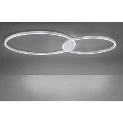 Plafonnier Paul Neuhaus Q-Kate Led Aluminium, 1 Lumiere, Telecommandes