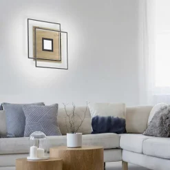 Plafonnier Paul Neuhaus Q-Amira Led Bois Clair, 1 Lumiere, Telecommandes