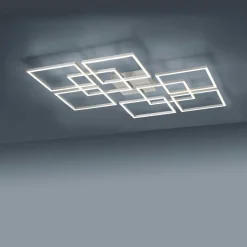 Plafonnier Paul-Neuhaus Q-Inigo Led Acier Brosse, 7 Lumieres, Telecommandes