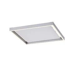 Plafonnier Paul-Neuhaus Q-Kaan Led Acier Brosse, 2 Lumieres, Telecommandes