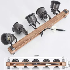 Plafonnier Pehefito Brun, Noir, 5 Lumieres