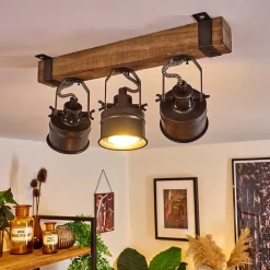 Plafonnier Pehefito Noir, 3 Lumieres