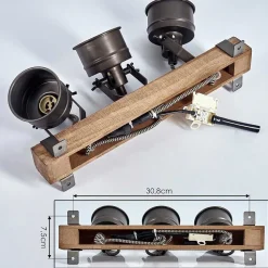 Plafonnier Pehefito Noir, 3 Lumieres