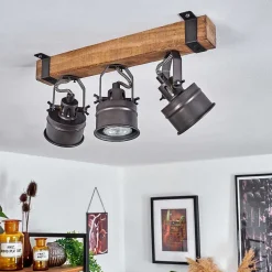 Plafonnier Pehefito Noir, 3 Lumieres