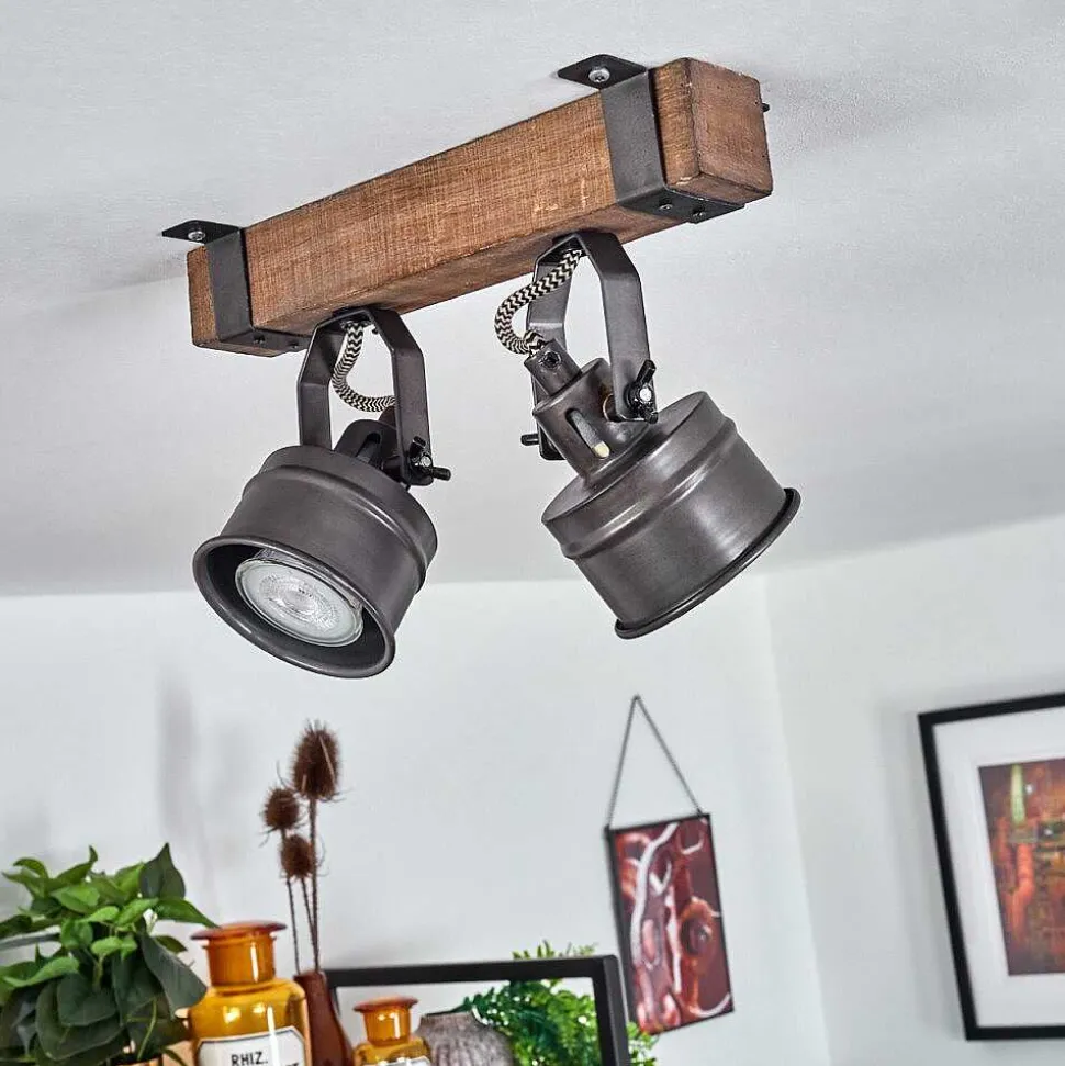 Plafonnier Pehefito Noir, 2 Lumieres