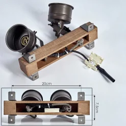 Plafonnier Pehefito Noir, 2 Lumieres