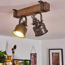 Plafonnier Pehefito Noir, 2 Lumieres