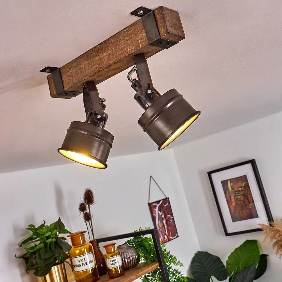 Plafonnier Pehefito Noir, 2 Lumieres