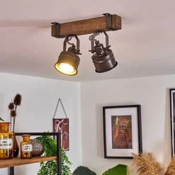 Plafonnier Pehefito Noir, 2 Lumieres