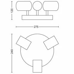 Plafonnier Philips Hue Adore Led Blanc, 3 Lumieres, Telecommandes