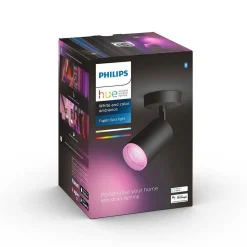 Plafonnier Philips Hue Fugato Led Noir, 1 Lumiere, Changeur De Couleurs