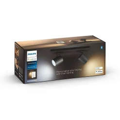 Plafonnier Philips Hue Runner Led Noir, 2 Lumieres, Telecommandes
