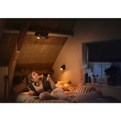 Plafonnier Philips Hue Runner Led Noir, 2 Lumieres, Telecommandes