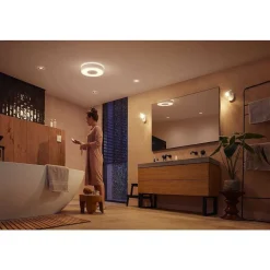 Plafonnier Philips Hue Xamento Led Blanc, 1 Lumiere, Changeur De Couleurs
