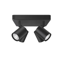 Plafonnier Philips Wiz Imageo Led Noir, 4 Lumieres, Changeur De Couleurs