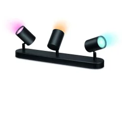 Plafonnier Philips Wiz Imageo Led Noir, 3 Lumieres, Changeur De Couleurs