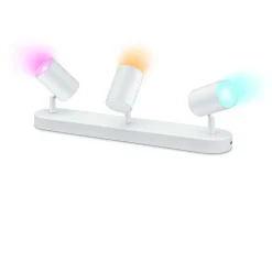 Plafonnier Philips Wiz Imageo Led Blanc, 3 Lumieres, Changeur De Couleurs