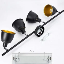 Plafonnier Pistrino Chrome, Noir, 4 Lumieres