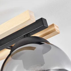 Plafonnier Podre Bois Clair, Noir, 3 Lumieres