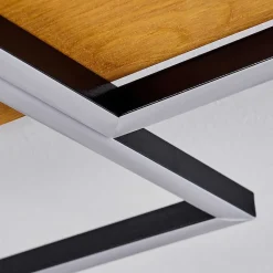 Plafonnier Pompu Led Bois Clair, Noir, 1 Lumiere